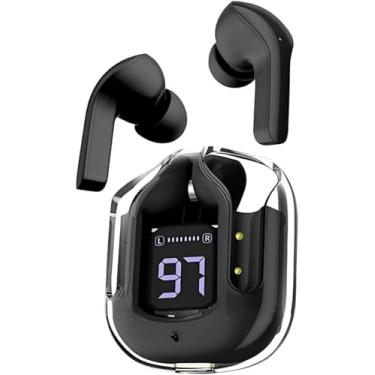 Imagem de Fones De Ouvido Esportivos HiFi Bluetooth v5 Transparentes TWS Air - Preto