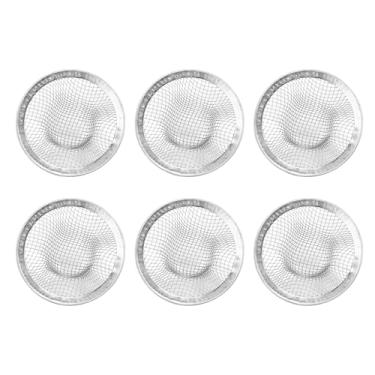 Imagem de Apanhador de cabelo, design de malha mais larga, protetor de ralo de aço inoxidável, 6 peças para banheiros, cozinhas, lavanderias