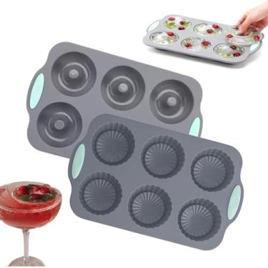 Imagem de Molde de gelo de guirlanda, formas de silicone para fazer cubos de gelo de Natal, molde DIY de silicone com 6 furos, adequado para cubos de gelo, bolos. (2 unidades)