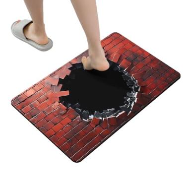 Imagem de Rrlihjgu Tapete de ilusão 3D | Tapete antiderrapante sem fundo | Tapete 3D absorvente, para cozinha, quarto, entrada, corredor, dormitório