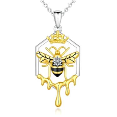 Imagem de SUPAC Colar feminino com pingente de girassol e abelha You Are My Sunshine, joia delicada, presente de aniversário ou Natal, Adjustable, Metal, Sem Pedra Preciosa
