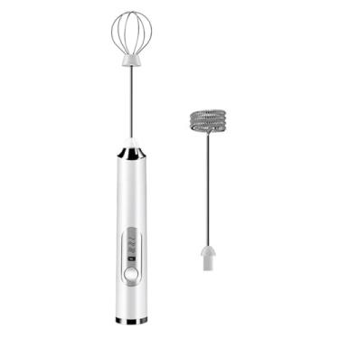 Imagem de Máquina de Espuma Elétrica Recarregável 1200mAh Misturador Portátil Bebidas com Batedor Ovos Aço Inoxidável 3 Ajustes pa