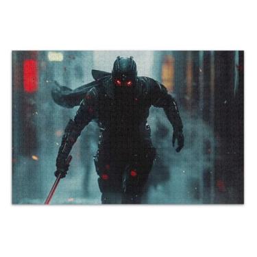 Imagem de Quebra-cabeça da família Guerreiro legal com espada vermelha com letras nas costas para adultos 500 peças