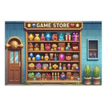 Imagem de Quebra-cabeças de cena de jogos de desenho animado, 1000 peças para adultos, quebra-cabeças desafiadores para adultos, jogos para noite de jogos