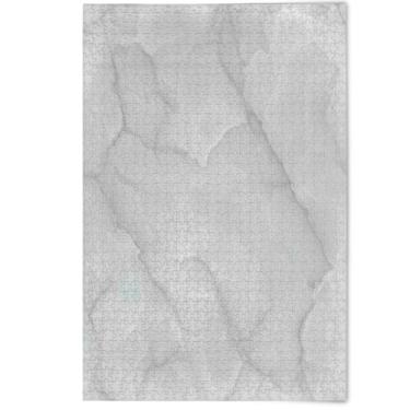 Imagem de Quebra-cabeça com textura de mármore branco cinza para adultos, 500 peças, presentes de festa de elefante branco, quebra-cabeças legais para adultos, estampa de arte de animais fofos, 500 peças, 52 x