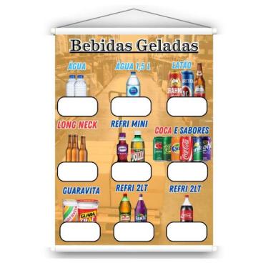Imagem de Banner em lona para Bebidas com preço editável. Uso interno e externo 