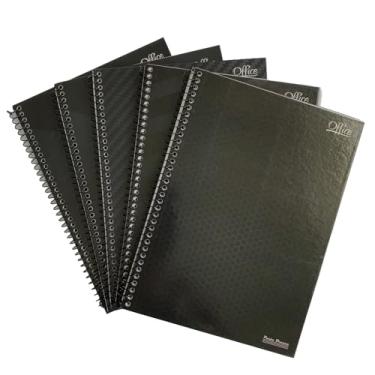 Imagem de Caderno Office Capa Preta, Espiral, Grande, 80 Folhas, Kit 5 Cadernos