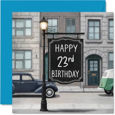 Imagem de Stuff4 Cartões de aniversário de 23 anos para mulheres e homens - Sinal de envelhecimento - Cartão de feliz aniversário para mulher de 23 anos homem tia irmão amigo irmã, cartões comemorativos de