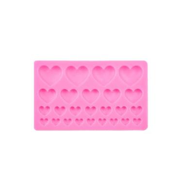 Imagem de Molde de silicone de coração de 25 cavidades – Moldes de fundição de metal premium para projetos de resina, epóxi e bricolage – Bandeja de molde em forma de coração de amor 3D para pingentes, colares