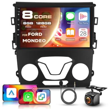 Imagem de Receptor de rádio de 8 núcleos 6G 128G para Ford Fusion Mondeo 2013-2019 2019, tela sensível ao toque, sem fio, Carplay, Android Auto, Driauto Car Stereo para Ford Bluetooth DSP Navegação GPS WiFi FM