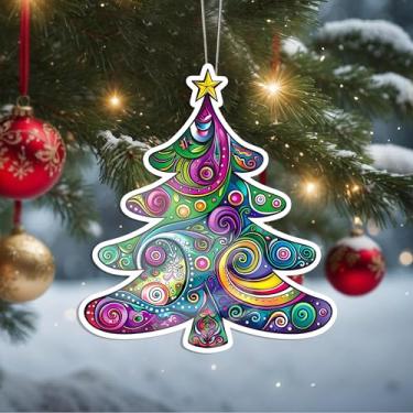 Imagem de Enfeites de Natal, árvore de cristal, enfeites de árvore de Natal feitos à mão, decoração de carro e casa - presentes de Natal, decoração de artesanato em acrílico, ideias de troca de presentes para