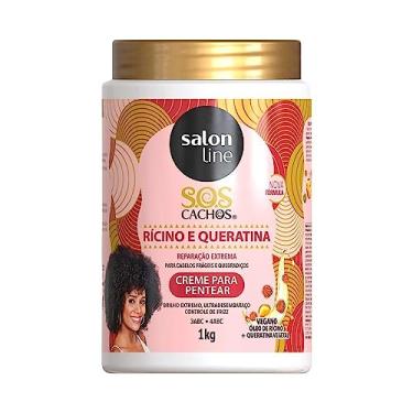 Imagem de Salon Line, Creme de Pentear, SOS Cachos, Óleo de Rícino e Queratina, Vegano - Para Cabelos Cacheados e Crespos, 1kg