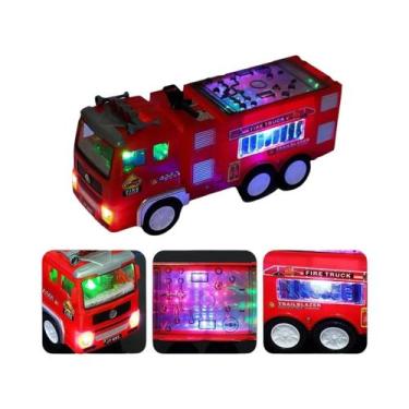 Imagem de Brinquedo De Caminhão De Bombeiros Para Crianças Com Som E Luz Para Me