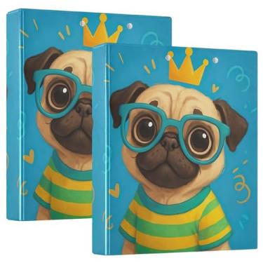 Imagem de Fichário fofo de desenho animado com 3 anéis de 3 cm comporta 200 folhas, fichário de escritório com anel redondo floral, 31,5 x 27 x 6 cm, 1 pacote