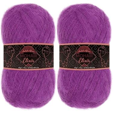 Imagem de JubileeYarn Fio de Elixir Mohair - Mistura de Lã para Bebês 50 g/novelo - Dragonfruit Paloma - 2 novelos
