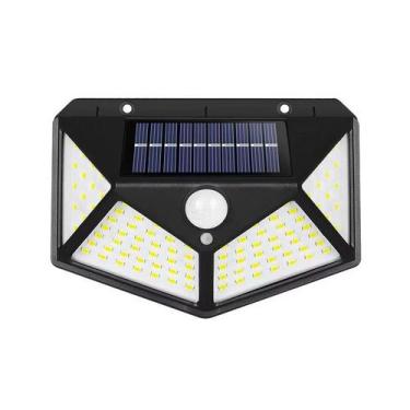 Imagem de Luminária Solar De Parede100 Led Sensor Presença Movimento Prova D' Ág
