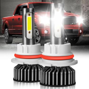 Imagem de HOEDUI Adequado para luzes Ford F150 1997-2003 com ventilador, 800% lâmpadas de feixe de luz alta super brilhante, Plug and Play, branco frio 6500K 36000LM, pacote com 2