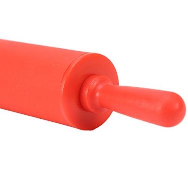 Imagem de Acouto Rolo de Massa de Silicone Antiaderente para Cozimento - Rolo de Massa de de Silicone Antiaderente Ferramenta de Cozimento Com Alça de Plástico - de para Cozinha Doméstica (Vermelho)