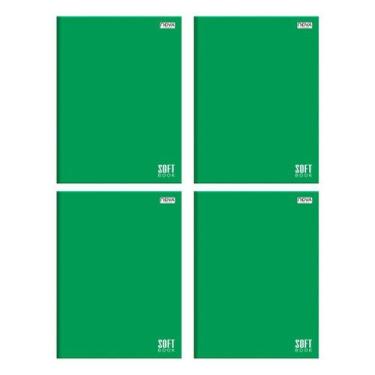 Imagem de Kit 4 Cadernos Brochura Grande Azul Vermelho Verde Amarelo e Preto - N