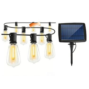 Imagem de Diydeg Luzes de Corda Solares, Luzes de Corda à Prova D'água LED de 34,4 Pés para Exteriores Com Controle Remoto e Carregamento USB para Jardim, Terraço, (com porta USB 3W 10,5m 30 lâmpadas Versão