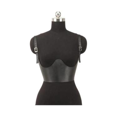 Imagem de Cinto Corset De Couro Largo Feminino, Acessório De Moda Goth, Harness 