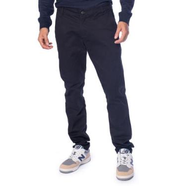 Imagem de Calça Jeans Masculina HMO Sarja Ajustada Cintura Média Preto, Preto, 4