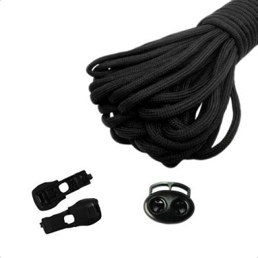 Imagem de Kit Cordão com Ponteiras e Regulador Para Short Bermuda Calça Moletom 