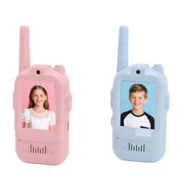 Imagem de Heayzoki Vídeo Walkie Talkies para Crianças, 2 Pacotes de Intercomunicador de Videochamada Infantil Com Tela de 2 Polegadas, 500 M de Longo Alcance, Vias de Conversa WiFi, Brinquedos