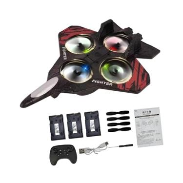 Imagem de simhoa Avião RC de controle remoto, portátil, para, com giro de 360°, modelo de helicóptero de, ideal para iniciantes, adultos e meninos, Bateria Vermelha 3