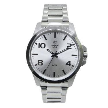 Imagem de Relógio Masculino de Aço Tuguir Analógico Infinity 6117G Prata e Branco-Masculino