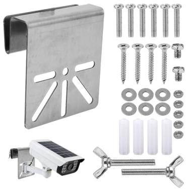 Imagem de Suporte em Aço Inoxidável para Câmara Segurança em Calha, Suporte Câmara de Vigilância sem Necessidade Furar para Monitor com Acessórios Incluídos