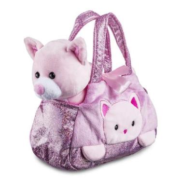 Imagem de Pelucia Cutie Handbag Gato Rosa com Bolsinha Multikids BR1715