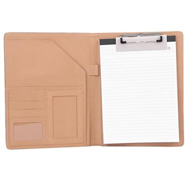 Imagem de Aramox Pasta de Documentos Multifuncional A4 PU, Estojo Organizador de Contrato Comercial Com Slots para Cartão e Suporte de Caneta para Material de Trabalho de Escritório (Preto)