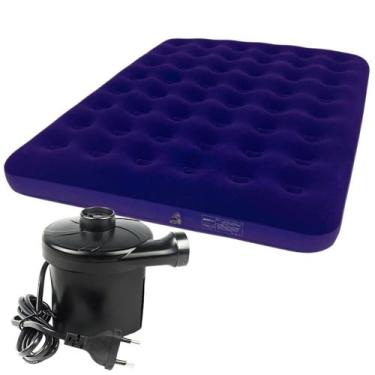 Imagem de Colchão Inflável Casal + Bomba De Ar - NegCert tec