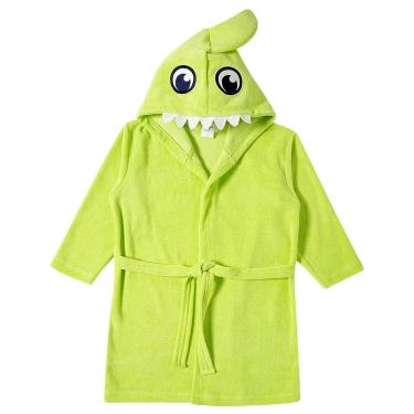 Imagem de Roupão Praia Infantil Atoalhado Shark Verde Limão Tip Top-Unissex