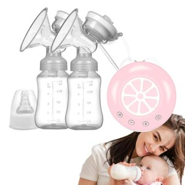 Imagem de Bomba elétrica portátil para amamentação, bombas duplas de leite materno | Máquina de ordenha com bomba tira leite recarregável | Vários modos, bombas tira leite de baixo ruído para novas mães, mães p