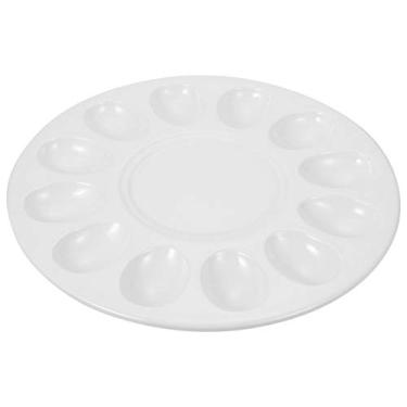 Imagem de Bandeja para cozidos Prato de armazenamento de melamina cozidos Almôndegas Escargot Travessa para servir (Color : White-1, Size : 29.8X29.8CM)