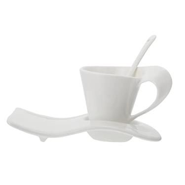 Imagem de Xícara de café Conjunto de porcelana Roupas brancas Jogo de chá britânico Xícara de cerâmica vintage Xícara de leite de cerâmica Xícara de café Expresso Xícara de chá de porcelana Caneca com leite Xíc