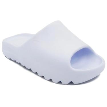 Imagem de Chinelo Masculino Slide Nuvem em EVA Anatômico Leve Conforto Premium Solado Tratorado Antiderrapante Slip On Casual (Branco, BR, Adulto, Faixa Numérico, 41, 42)