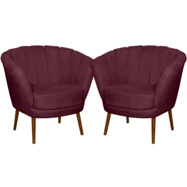 Imagem de Kit 02 Poltrona Pétala Flor Decorativa Suede