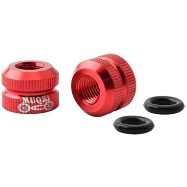 Imagem de Yikko Porcas de válvula de tubo interno para bicicleta com anel vedado, porcas de válvula Presta de pneu a vácuo coloridas para bicicleta, adequado para a maioria das bicicletas de montanha - 2 peças