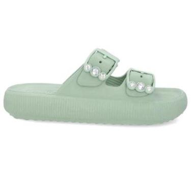 Imagem de Chinelo Usaflex Slide Poofy Ajustável com Fivela e Brilho-Feminino