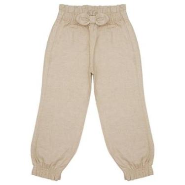 Imagem de Calça Infantil Look Jeans Jogger Linho Bege - 03 - UNICA-Feminino