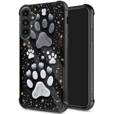 Imagem de JHYYTUJTYP Capa para Galaxy S25 FE, textura de pneu antiderrapante, capa protetora de TPU macio à prova de choque e antiarranhões para Samsung Galaxy S25 FE 6,7 polegadas 2025, impressões de patas