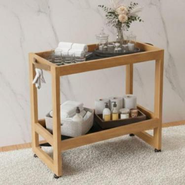 Imagem de Carrinho Organizador De Banheiro Preto - Drop de Casa