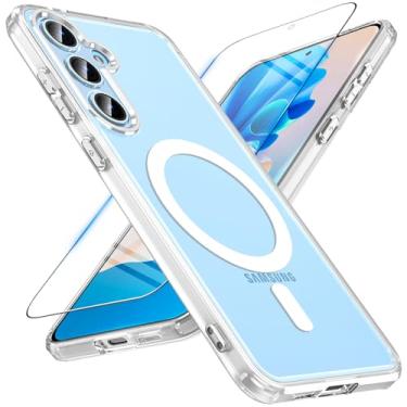 Imagem de OWKEY Capa para Samsung Galaxy S26 Ultra com suporte compatível com MagSafe, azul