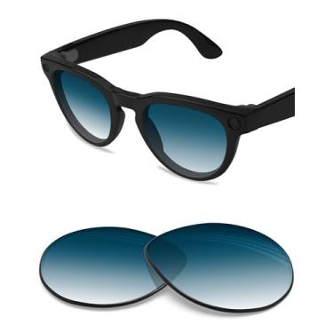 Imagem de BLAZERBUCK Lentes de substituição fotocromáticas e polarizadas anti-sal para óculos de sol RayBan Meta Headliner RW4009 50 mm, Gradiente azul - não polarizado, 0