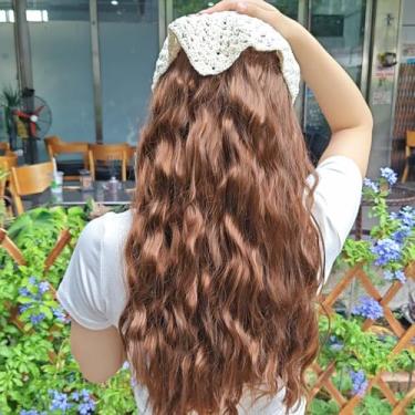 Imagem de Peruca longa ultra densa ondulada estilo pastoral peruca de renda integrada peruca feminina peruca longa meia cabeça, 70 cm, marrom claro