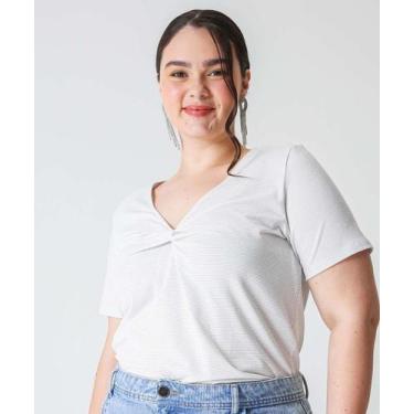 Imagem de Blusa Plus Size Feminina Lurex Marisa Off White-59034, Off white, G3