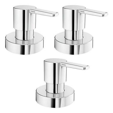 Imagem de Kit 3 Pc Acabamento Docol P/ Registro Deca 1.1/4 1.1/2 Gali Cinza